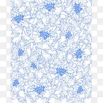 蓝笔勾勒出满屏的鲜花