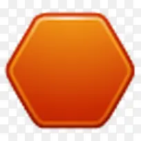 橙色六角形按钮图标