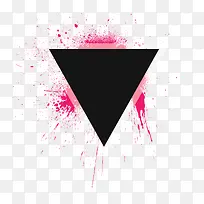 粉红泼墨黑色三角形装饰