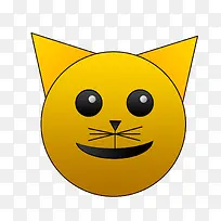 手绘卡通猫脸