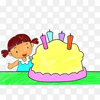 少儿美术生日蛋糕