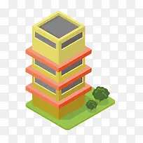 黄色建筑大楼