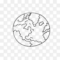 简单简易风格黑白线条地球图案