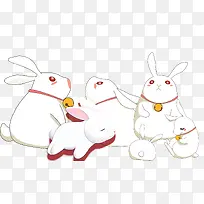 中秋节卡通手绘兔子合集