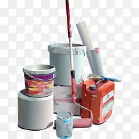 矢量刷油漆工具与油漆桶