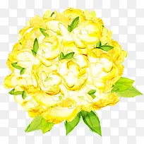 绘画黄色花球婚庆卡片