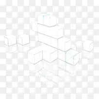 正方体叠加素描免抠素材