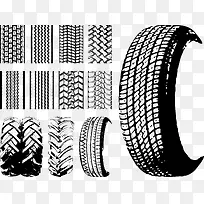各种轮胎轮胎纹路矢量图