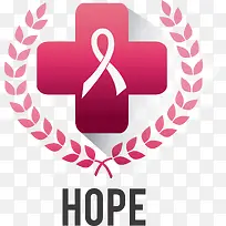红色抗乳腺癌标志