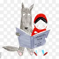 看书的小红帽和大灰狼