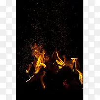一团冒着火星的熊熊烈火
