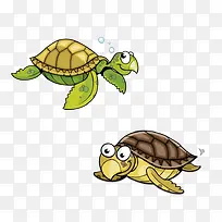 两只海龟