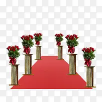 花瓶红地毯