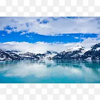 湖水雪山蓝天素材