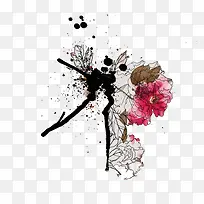 牡丹花水彩画