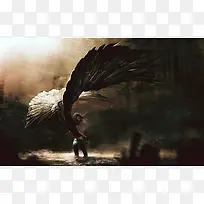 游戏页面手游人物造型带翅膀的小男孩