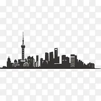 城市高楼剪影矢量北京剪影