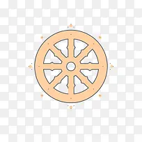 极简线条橘色车轮