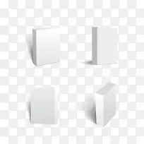 矢量白色长方体包装四组