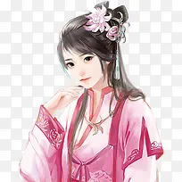立绘粉红古装端庄美女唯美