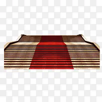 高档带红色地毯宽台阶