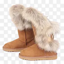 驼色保暖雪地靴