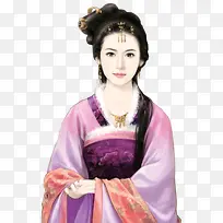 高雅紫衣美女图片
