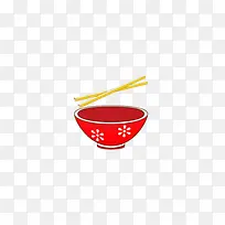 红色碗筷