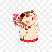手持梅花