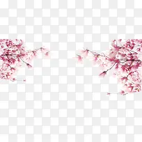 粉色中国风桃花装饰图案