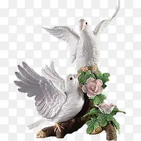高清摄影白色的鸽子雕像