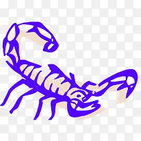 紫色夸张线条手绘蝎子