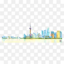 手绘上海东方明珠
