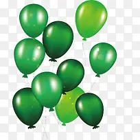 节日庆祝发光绿色气球