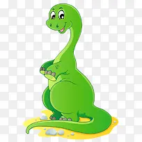 绿色站立的恐龙妈妈