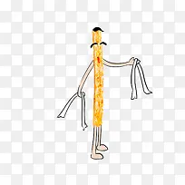 卡通辣条微笑着拿着丝带插画免抠