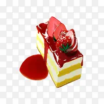 慕斯草莓蛋糕手绘素材
