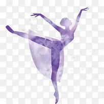 芭蕾舞 紫色 剪影 装饰图案