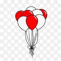 红白两色气球