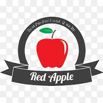 红色苹果标签矢量素材