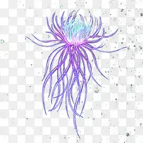 卡通手绘紫色光效花卉png