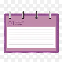 矢量紫色台式日历