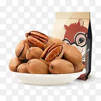 三只松鼠碧根果卡通