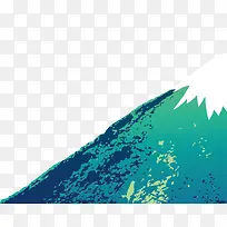 蓝绿色雪山图案