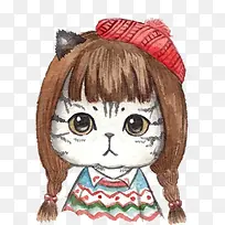 戴假发的猫咪