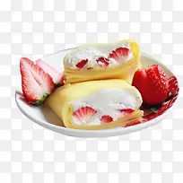 草莓奶油班戟甜品