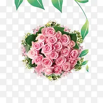 浪漫的粉色玫瑰花球