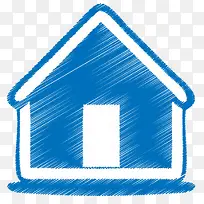 蓝色的房子符号图标