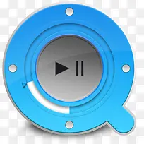 浅蓝色音乐播放器按钮图标