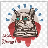 矢量复古的猫图案